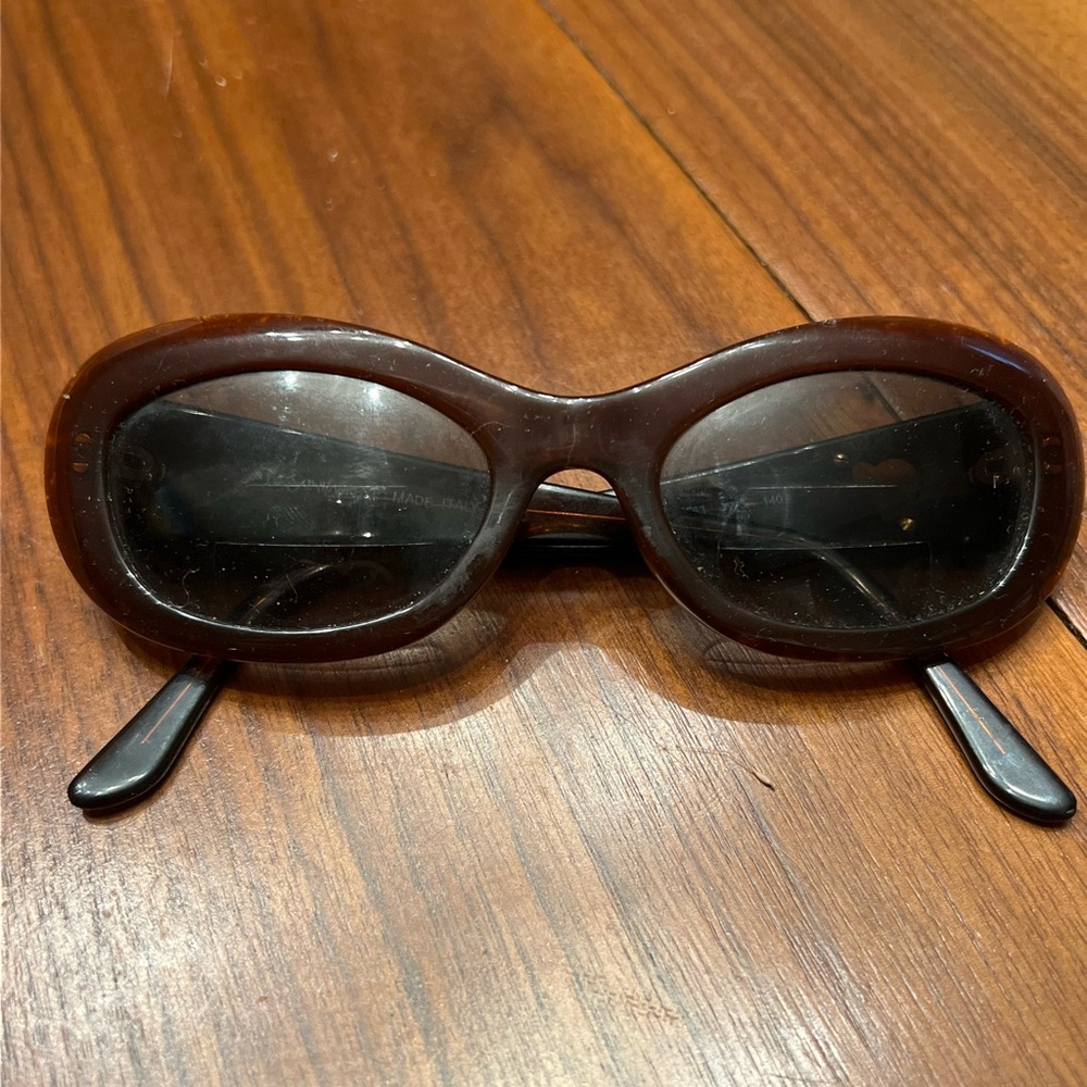 YSL Vintage Brown Oval Sunglasses